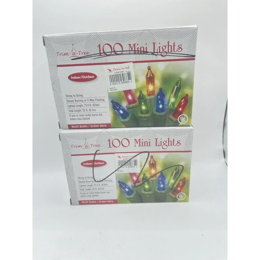 GE Multi-Color Christmas String Light Set Of‎ 100 X 2 Constant ON Lights NOS NEW
